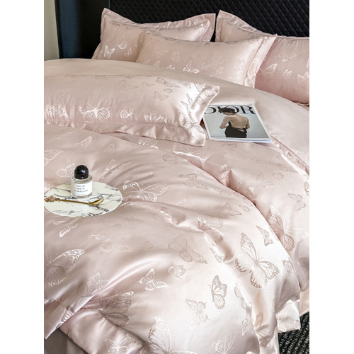 小紅書推薦家用高奢提花水洗真絲四件套夏季冰絲提花貢緞床單被套