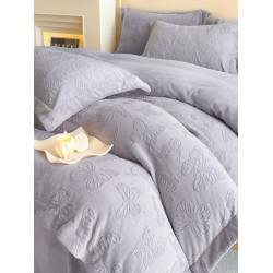 A類立體雕花牛奶絨四件套冬季公主風加厚加絨床單被套寬邊絨被罩