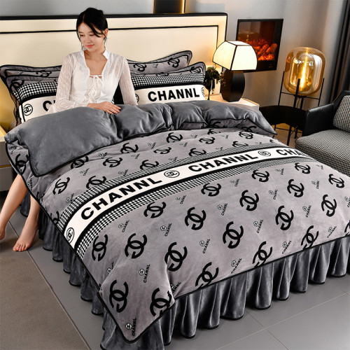 牛奶絨四件套冬季雙面加厚珊瑚絨被套2025新款短毛絨床單床上用品