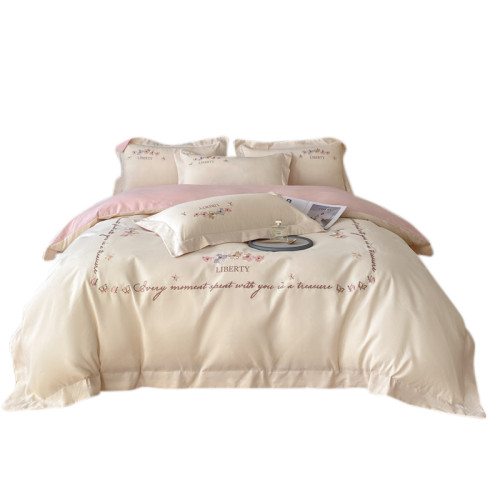 小紅書推薦裸睡磨毛純棉床單被套四件套全棉床上用品刺綉被罩床包