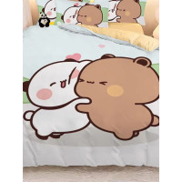 新品可愛一二布布柔軟親膚數碼印花四件套四季通用學生宿捨床品