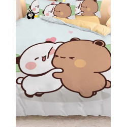 新品可愛一二布布柔軟親膚數碼印花四件套四季通用學生宿捨床品