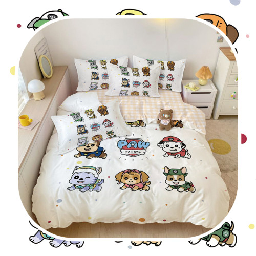 汪汪隊全棉四件套可愛小狗三件套卡通寢室宿捨單人床用品被套