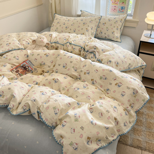 【富士商店】全棉床上四件套純棉宿捨0.9床包三件套小清新大學生