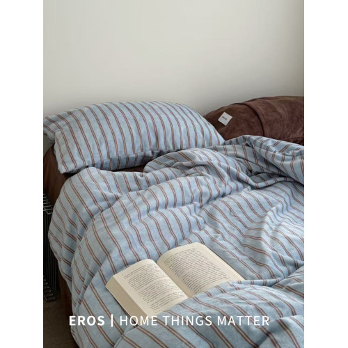 EROS自製︱萊茵旅人復古雙面牛奶絨四件套加厚ins秋冬珊瑚絨被套