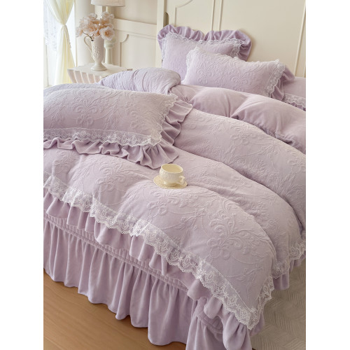 澳洲A類牛奶絨四件套床蓋款冬季加厚加絨床單被套雙面珊瑚絨床包