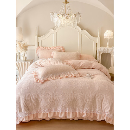 澳洲A類牛奶絨四件套床蓋款冬季加厚加絨床單被套雙面珊瑚絨床包