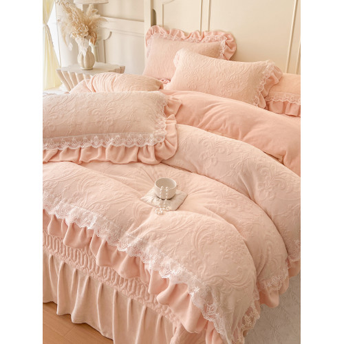 澳洲A類牛奶絨四件套床蓋款冬季加厚加絨床單被套雙面珊瑚絨床包