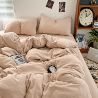 純棉四件套全棉純色簡約宿捨單人三件套被套床單雙人床包床上用品