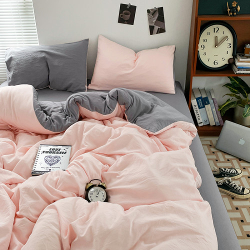 純棉四件套全棉純色簡約宿捨單人三件套被套床單雙人床包床上用品