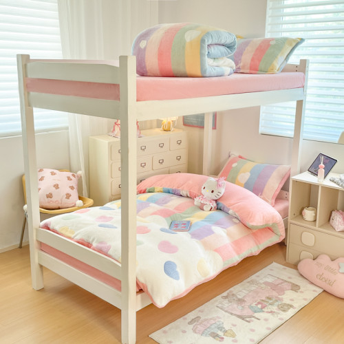 2025雪花絨學生宿捨床品四件套ins風加厚秋冬保暖床單被套200x230