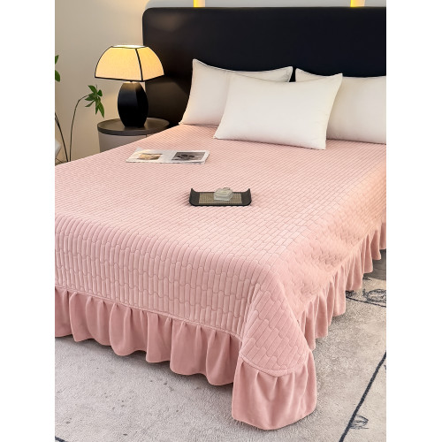 2025新款輕奢風雕花牛奶絨床蓋款四件套冬季雙面加絨加厚被套床單