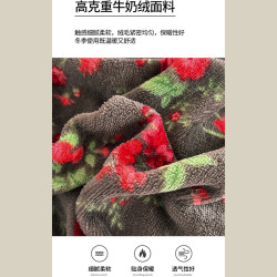 法式復古風小碎花牛奶絨四件套花邊冬季加厚珊瑚絨被套床單