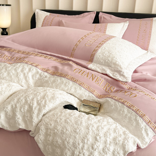 出口澳洲床上四件套公主被套輕奢床單全棉宿捨四季高級少女純色A