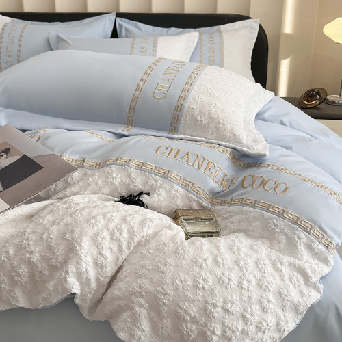 出口澳洲床上四件套公主被套輕奢床單全棉宿捨四季高級少女純色A