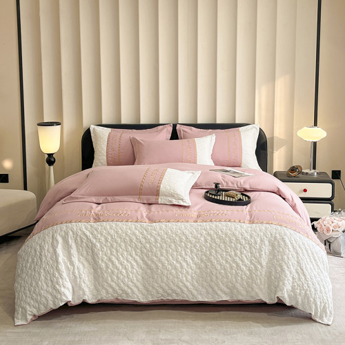 出口澳洲床上四件套公主被套輕奢床單全棉宿捨四季高級少女純色A