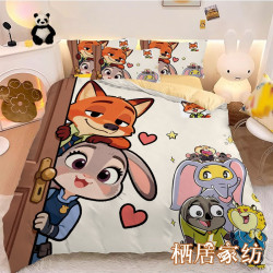 瘋狂動物城卡通動漫硃迪尼克四件套學生宿捨床上用品床單被套床品