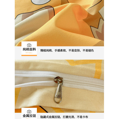 四件套純棉全棉100兒童卡通床上三件套男孩床單被套寶可夢皮卡丘