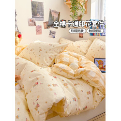 卡通星星人全棉純棉床上四件套兒童被套2026新款宿捨床單人三件套