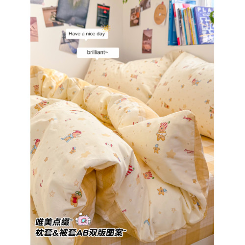 卡通星星人全棉純棉床上四件套兒童被套2026新款宿捨床單人三件套