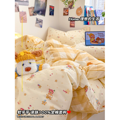 卡通星星人全棉純棉床上四件套兒童被套2026新款宿捨床單人三件套