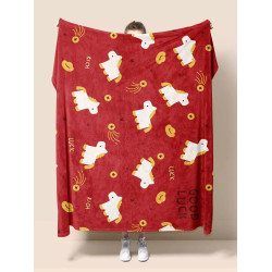 2026新年毛毯馬年毯子紅色沙發毯辦公室冬季加厚蓋毯柔軟毛毯禮物