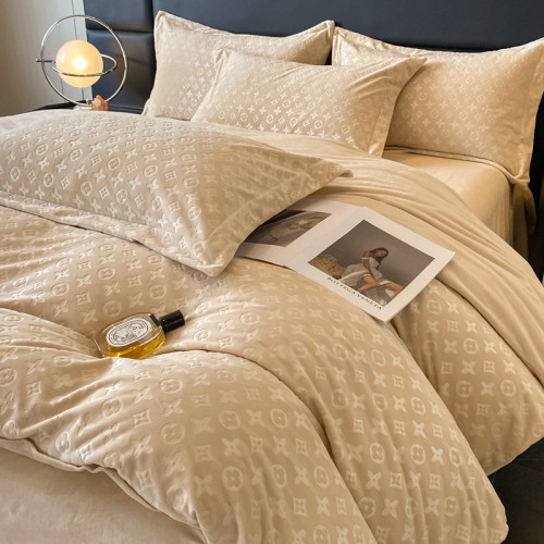 2025新款冬季四件套雕花絨保暖被罩牛奶絨裸睡雙面加絨寶寶絨床罩