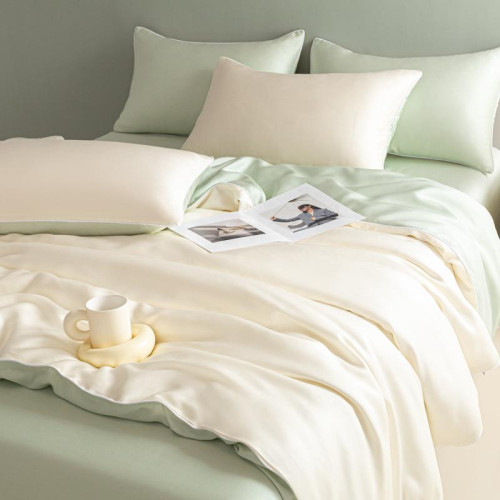 純色水洗冰絲被套單件單買夏季冰感家用雙人被罩宿捨單人被套南通