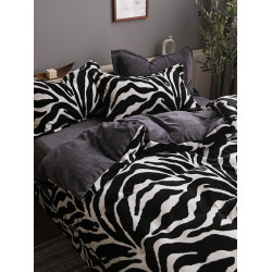 牛奶絨四件套加厚珊瑚絨床單雙面加絨被套豹紋法蘭絨床上用品冬季