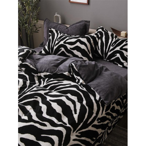 牛奶絨四件套加厚珊瑚絨床單雙面加絨被套豹紋法蘭絨床上用品冬季 牛奶絨四件套加厚珊瑚絨床單雙面加絨被套豹紋法蘭絨床上用品冬季