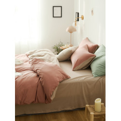 A類裸睡全棉天竺棉四件套 雙拼針織棉被套純棉床單床包親膚床品