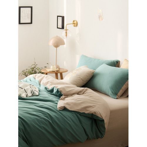 A類裸睡全棉天竺棉四件套 雙拼針織棉被套純棉床單床包親膚床品