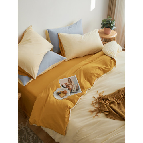 A類裸睡全棉天竺棉四件套 雙拼針織棉被套純棉床單床包親膚床品