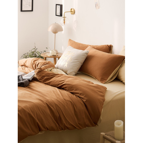 A類裸睡全棉天竺棉四件套 雙拼針織棉被套純棉床單床包親膚床品