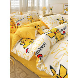 皮卡丘四件套純棉全棉2025新款卡通4被套兒童宿捨床上三件套床單