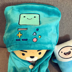 可愛卡通系列阿寶遊戯機老皮居家懶人珊瑚絨披風披肩午睡小蓋毯毛