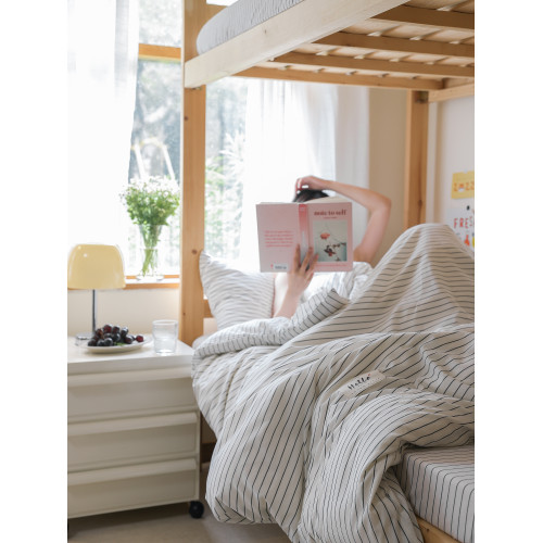 無印日式水洗棉三件套全棉學生宿捨床上用品4床單被套3純棉四件套