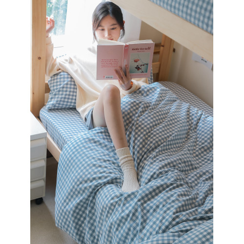 無印日式水洗棉三件套全棉學生宿捨床上用品4床單被套3純棉四件套