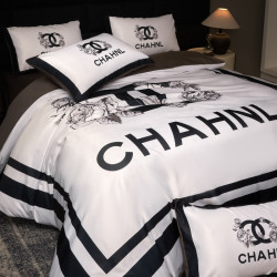 歐式輕奢冰絲四件套絲滑裸睡被套床單真絲高級感美式潮牌床上用品