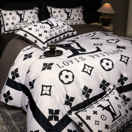 歐式輕奢冰絲四件套絲滑裸睡被套床單真絲高級感美式潮牌床上用品