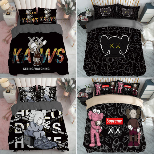 潮牌網紅簡約四件套個性黑色男士被套床單1.5米m學生宿捨床三件套