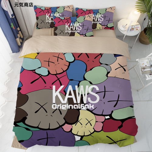 潮牌網紅簡約四件套個性黑色男士被套床單1.5米m學生宿捨床三件套