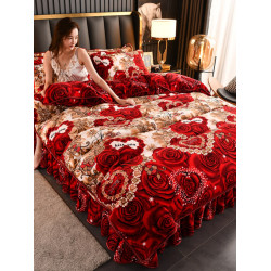 牛奶絨四件套珊瑚絨被套床單加絨加厚雙面絨法蘭絨床上用品床裙款