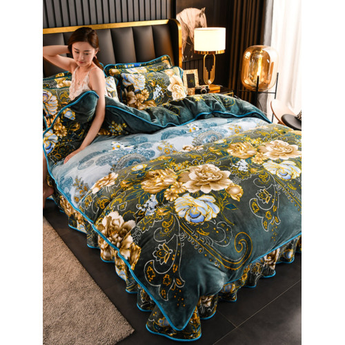 牛奶絨四件套珊瑚絨被套床單加絨加厚雙面絨法蘭絨床上用品床裙款