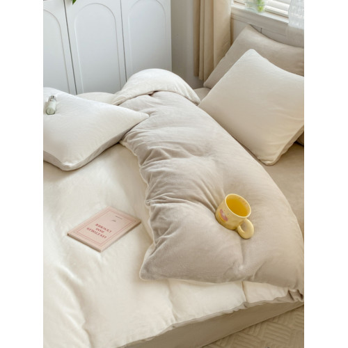 冬季牛奶絨四件套2023新款珊瑚絨雙面法蘭加絨被套床包床上三件套