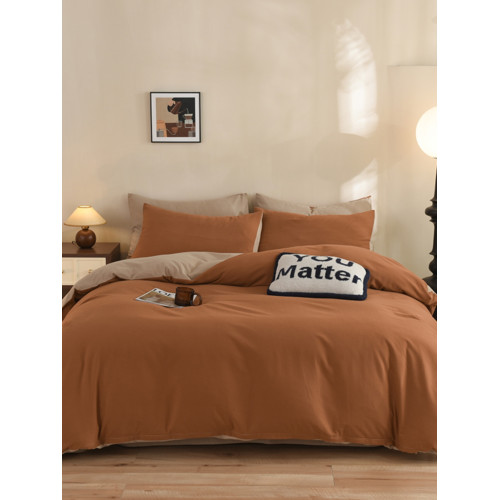 秋冬新款60s純棉加厚床單四件套純色輕奢時尚A類高檔純棉被套床包