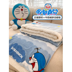 哆啦A夢卡通冬季加厚毛毯子午睡辦公室沙發蓋毯兒童小被子床上用