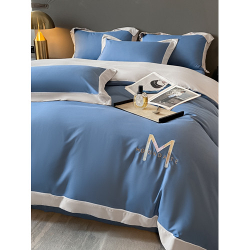 歐式親膚刺綉床上四件套非純棉全新棉輕奢床罩套床包裸睡被套床單