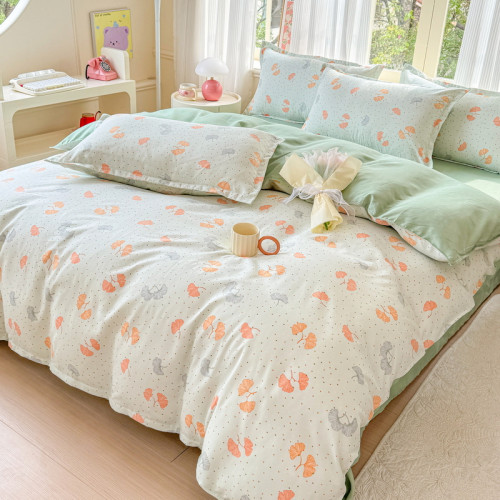 秋冬加厚磨毛四件套床單被套床包罩款純水洗棉學生宿捨床上三件套