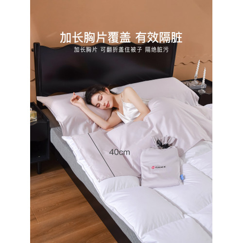 潔麗雅長絨全棉隔髒睡袋純棉單人旅行床單被罩旅遊酒店出差可攜式
